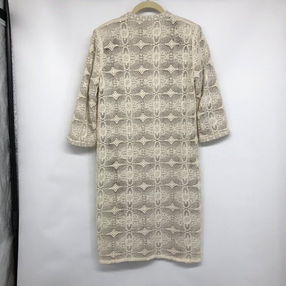 DAY Birger et Mikkelsen Cream Geometric Crochet lined Dress size 36 - Picture 4 of 16
